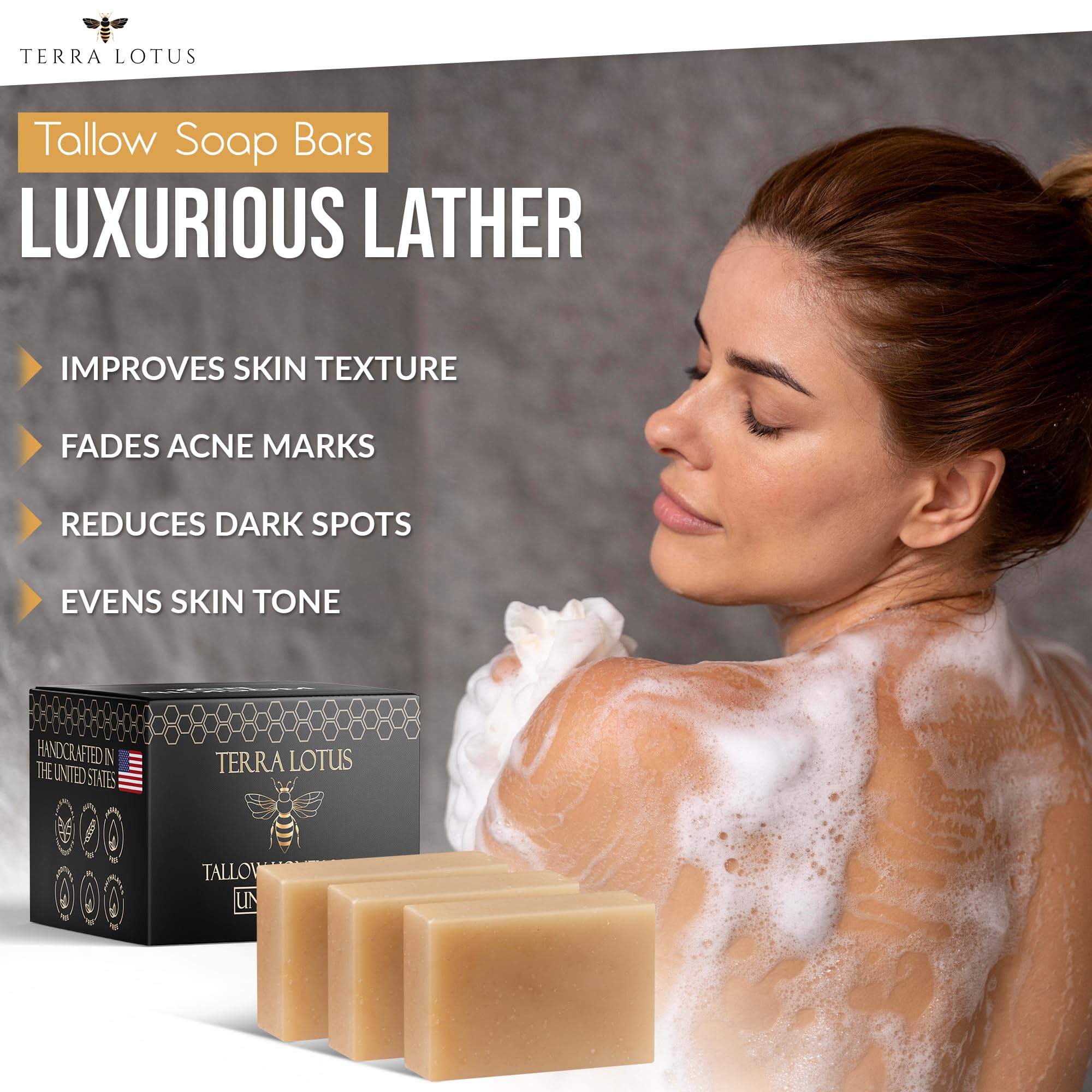 Terra Lotus organic oils blend soap delivering natural hydration and softness.