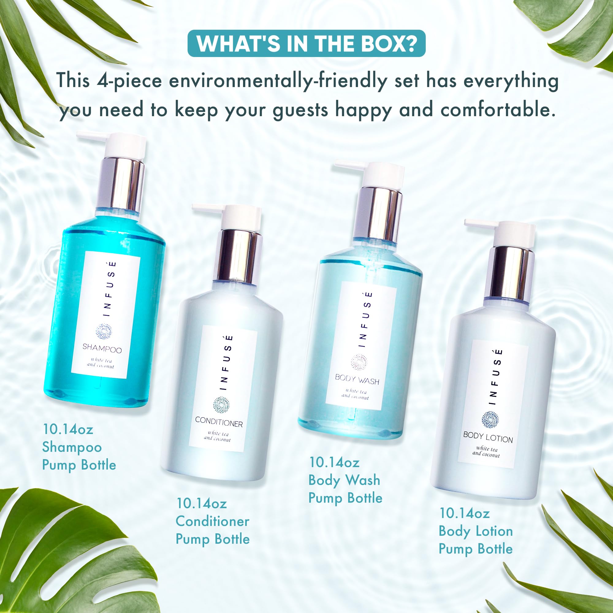 Terra Pure 1-Shoppe Infuse shampoo bottle pump for easy hotel restocking.