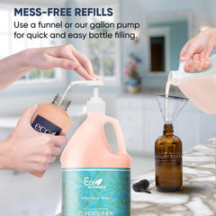 Terra Pure bathroom display in guest rooms shows easy replenishment.