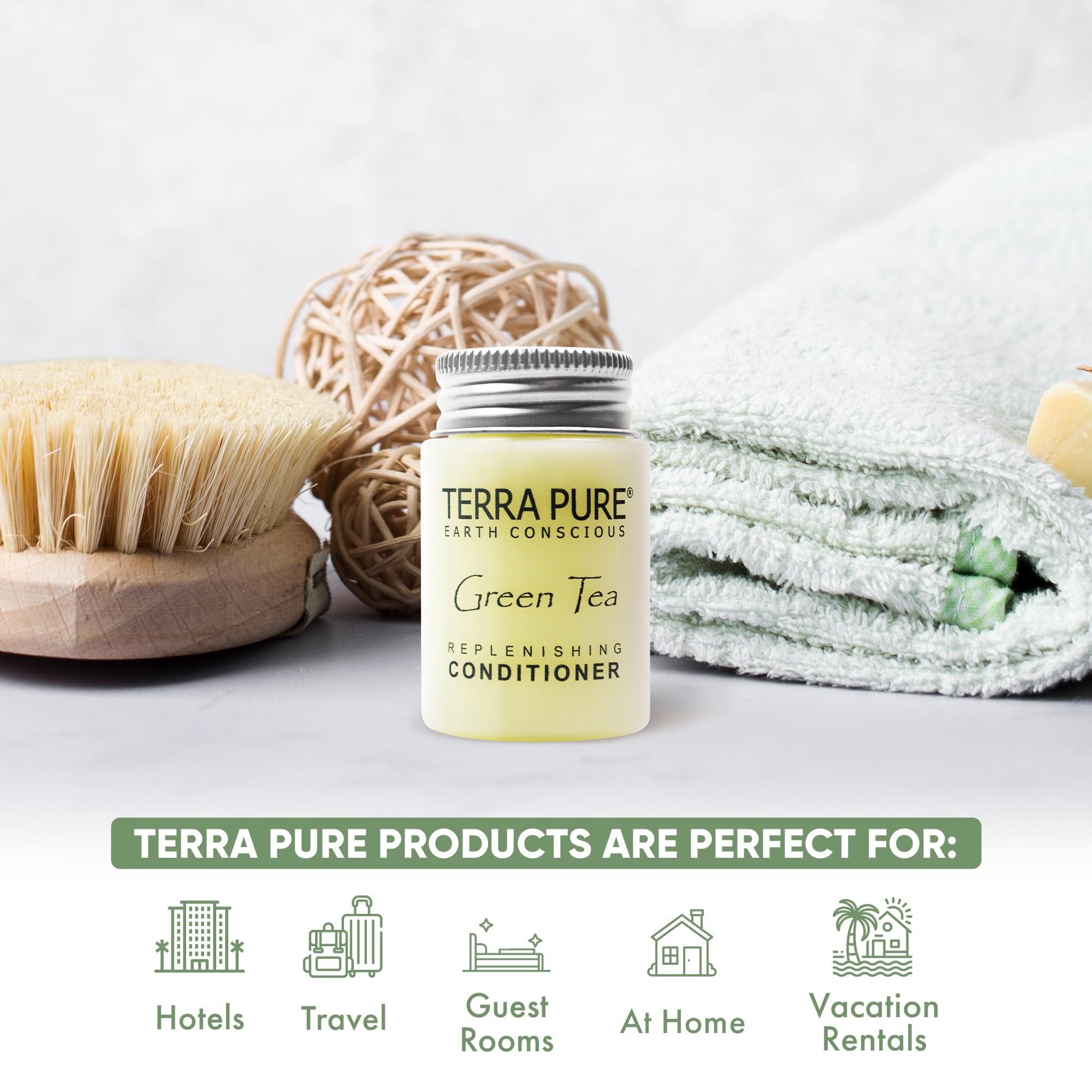 Terra Pure bulk hotel amenities packaging for eco-friendly hosting