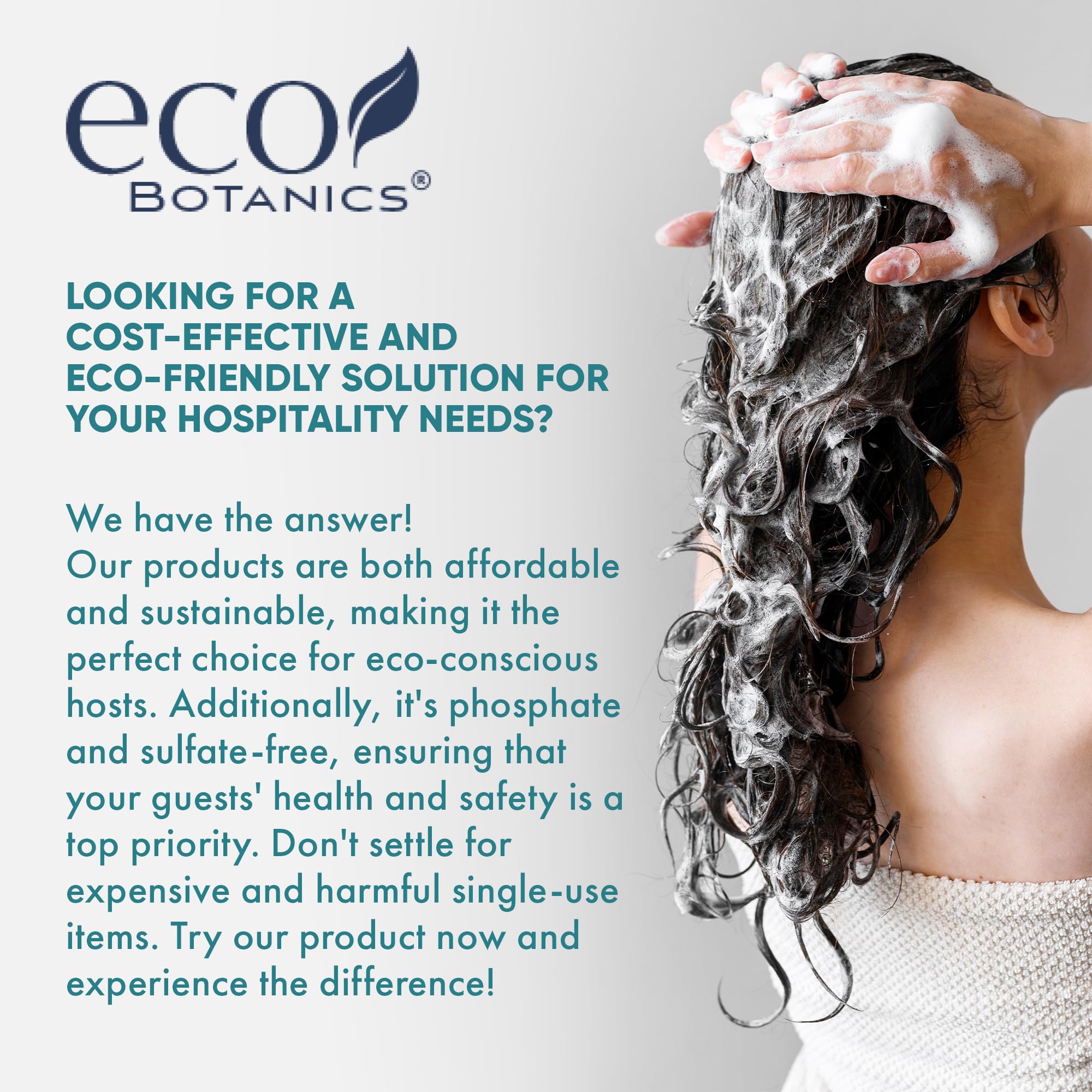 Hotel bathroom amenities display featuring Terra Pure Eco Botanics