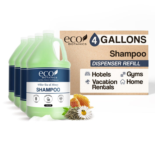 Terra Pure Eco Botanics hotel shampoo bottle with pump for easy refills