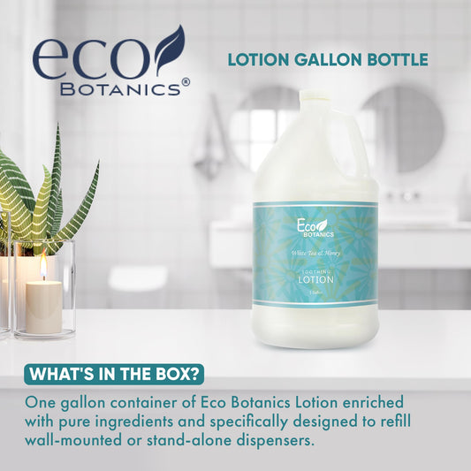 Terra Pure Eco Botanics lotion pump in a bulk gallon setup for hospitality.