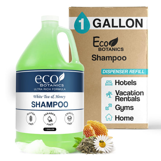 Terra Pure Eco Botanics 1 gal shampoo bottle for bulk hotel amenities