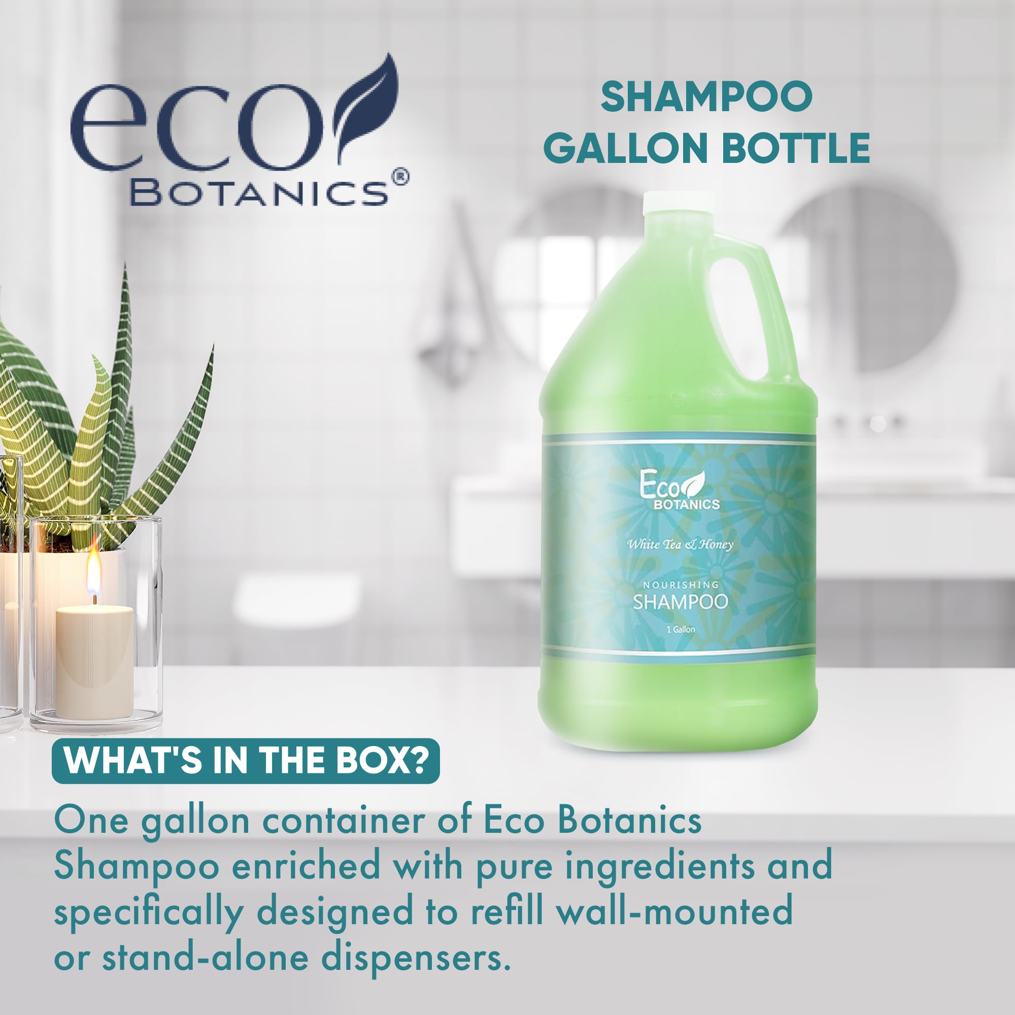 Close-up of Terra Pure Eco Botanics shampoo label showing natural ingredients for sensitive skin