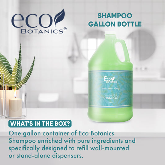 Close-up of Terra Pure Eco Botanics shampoo label showing natural ingredients for sensitive skin