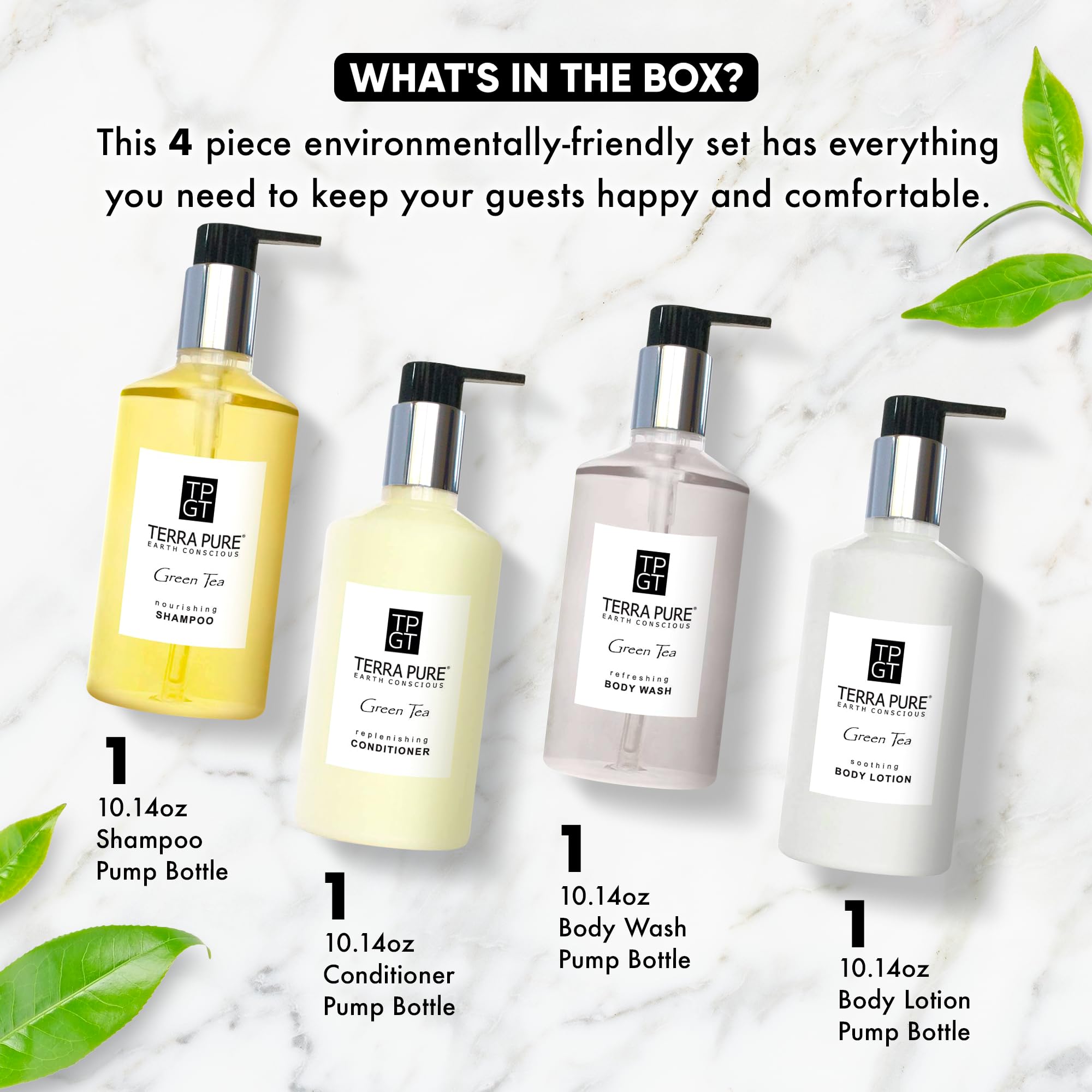 Terra Pure Ecobox Conditioner bottle arranged for guest rooms