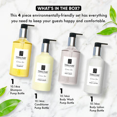 Terra Pure Ecobox Conditioner bottle arranged for guest rooms
