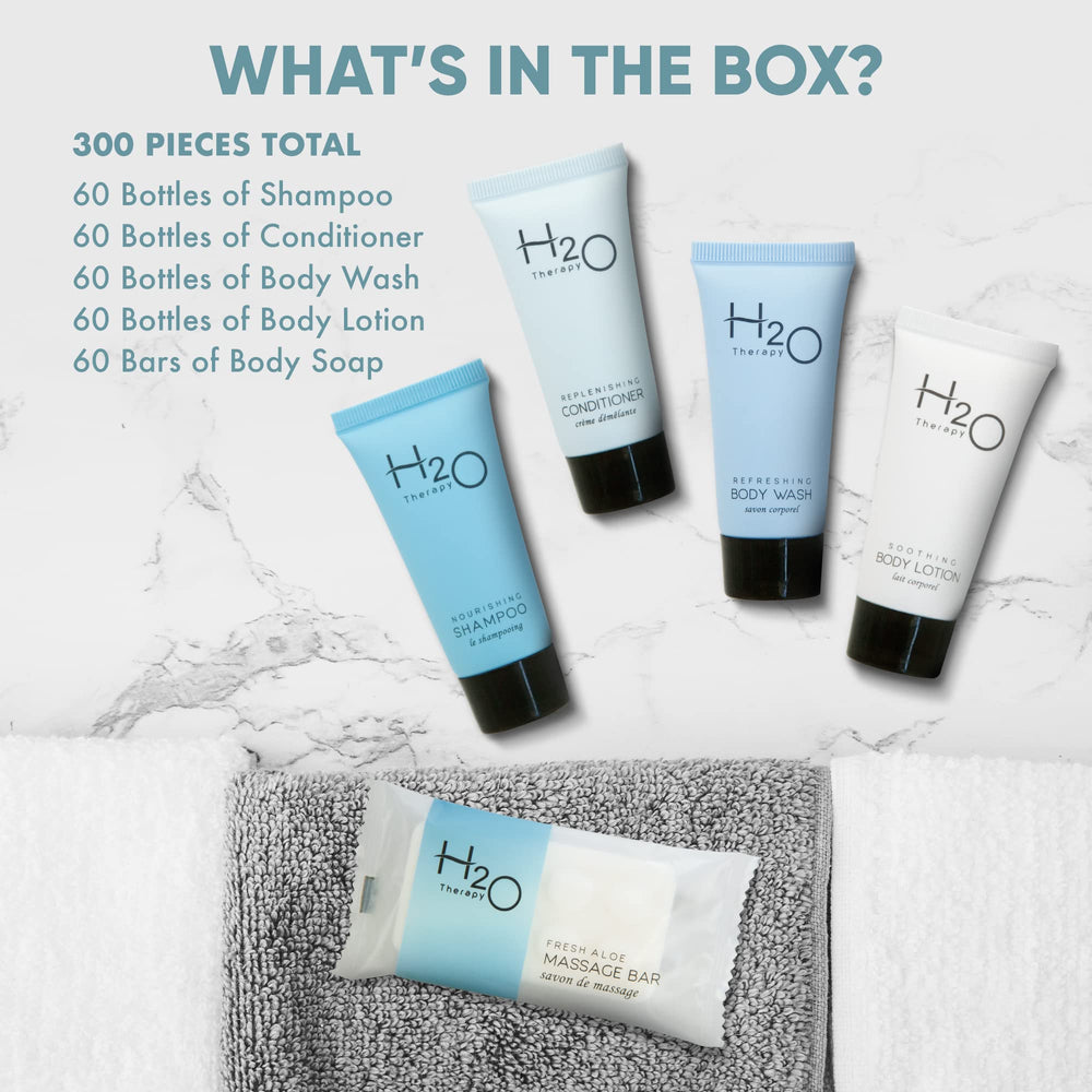 Terra Pure H2O Therapy body wash mini bottle for invigorating shower experience.