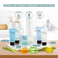 Terra Pure H2O Therapy lotion mini bottle for hydrating skin after bathing.