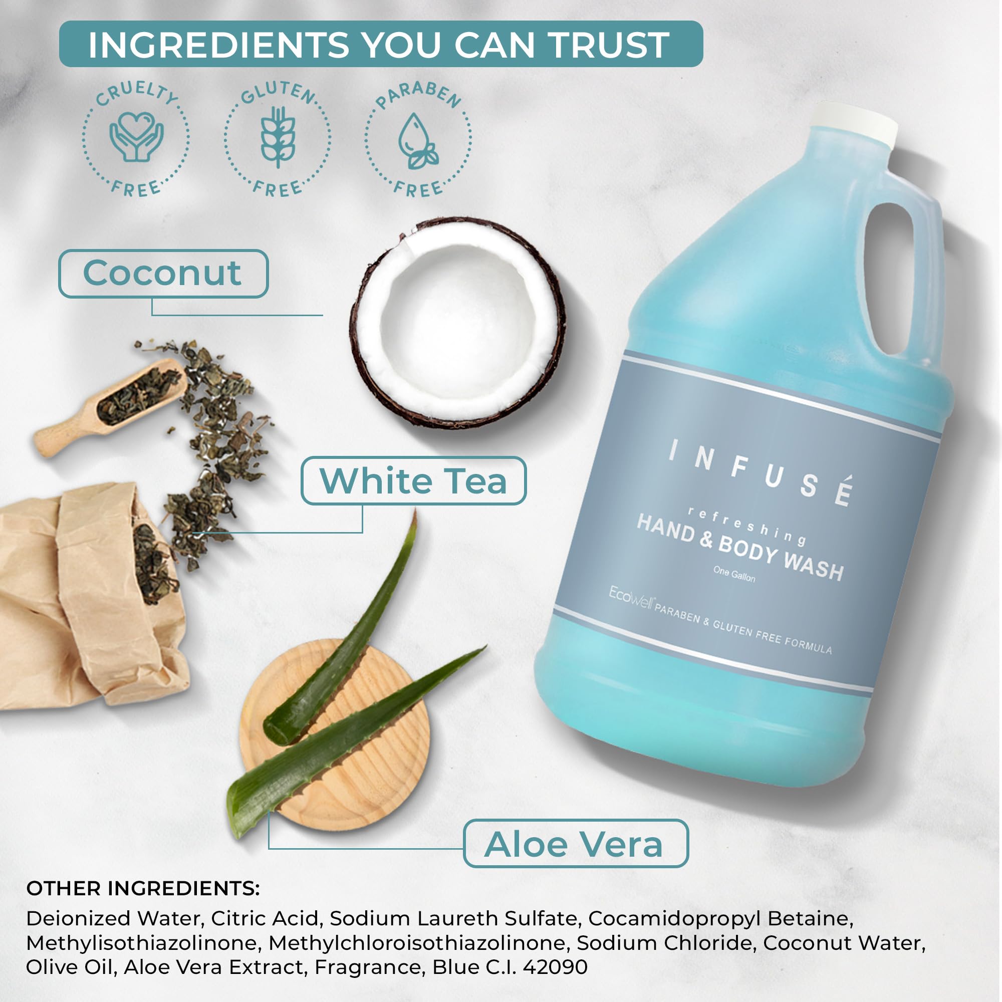 Terra Pure Infuse natural ingredients create a gentle wash experience