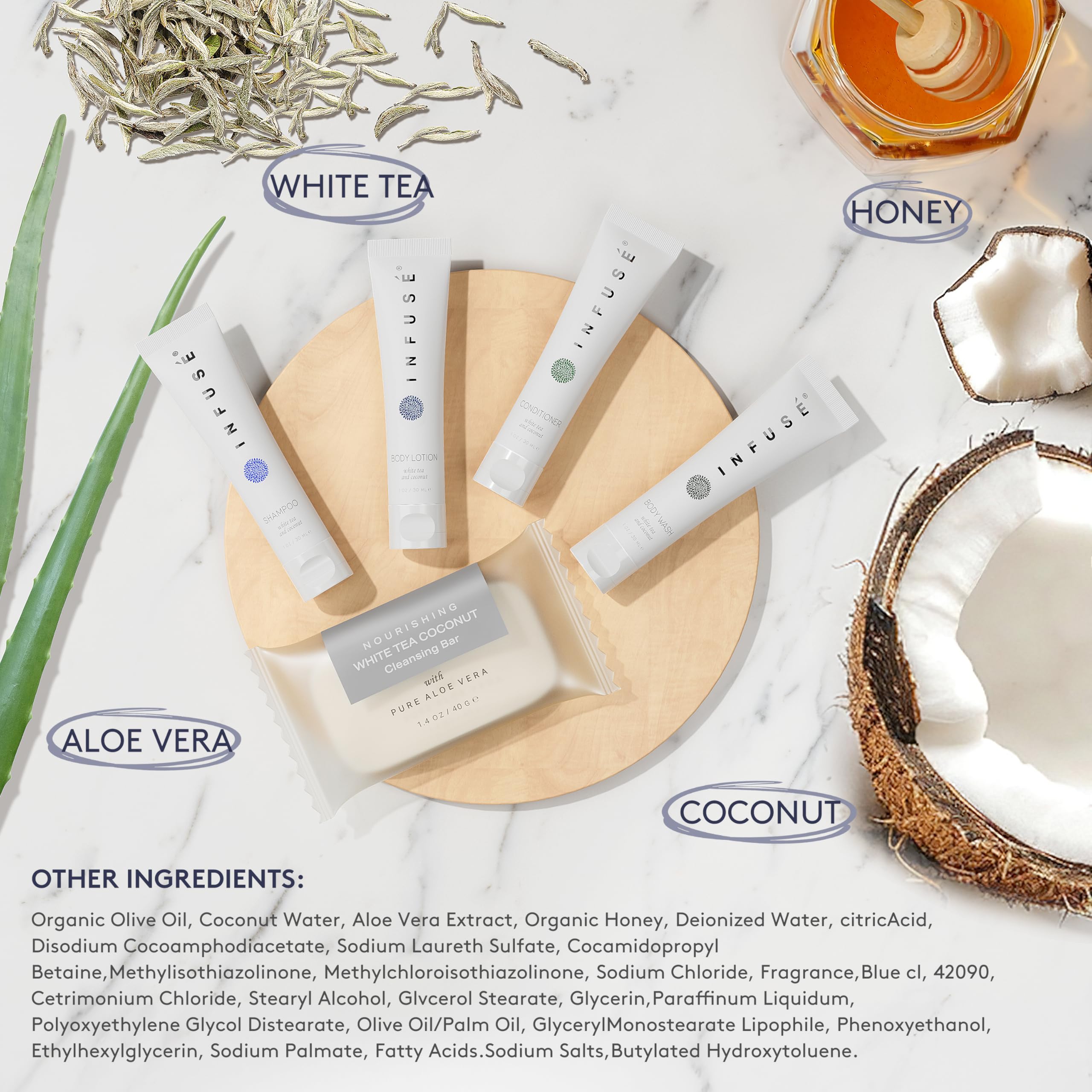 Terra Pure Infuse White Tea Coconut Body Lotion tube for soft skin.