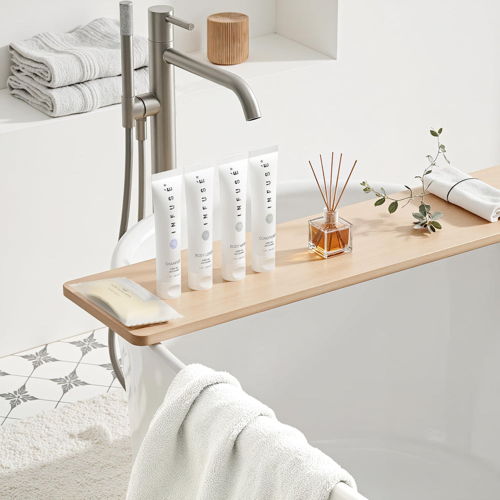 Terra Pure Infuse mini conditioner bottle for compact hospitality kits.
