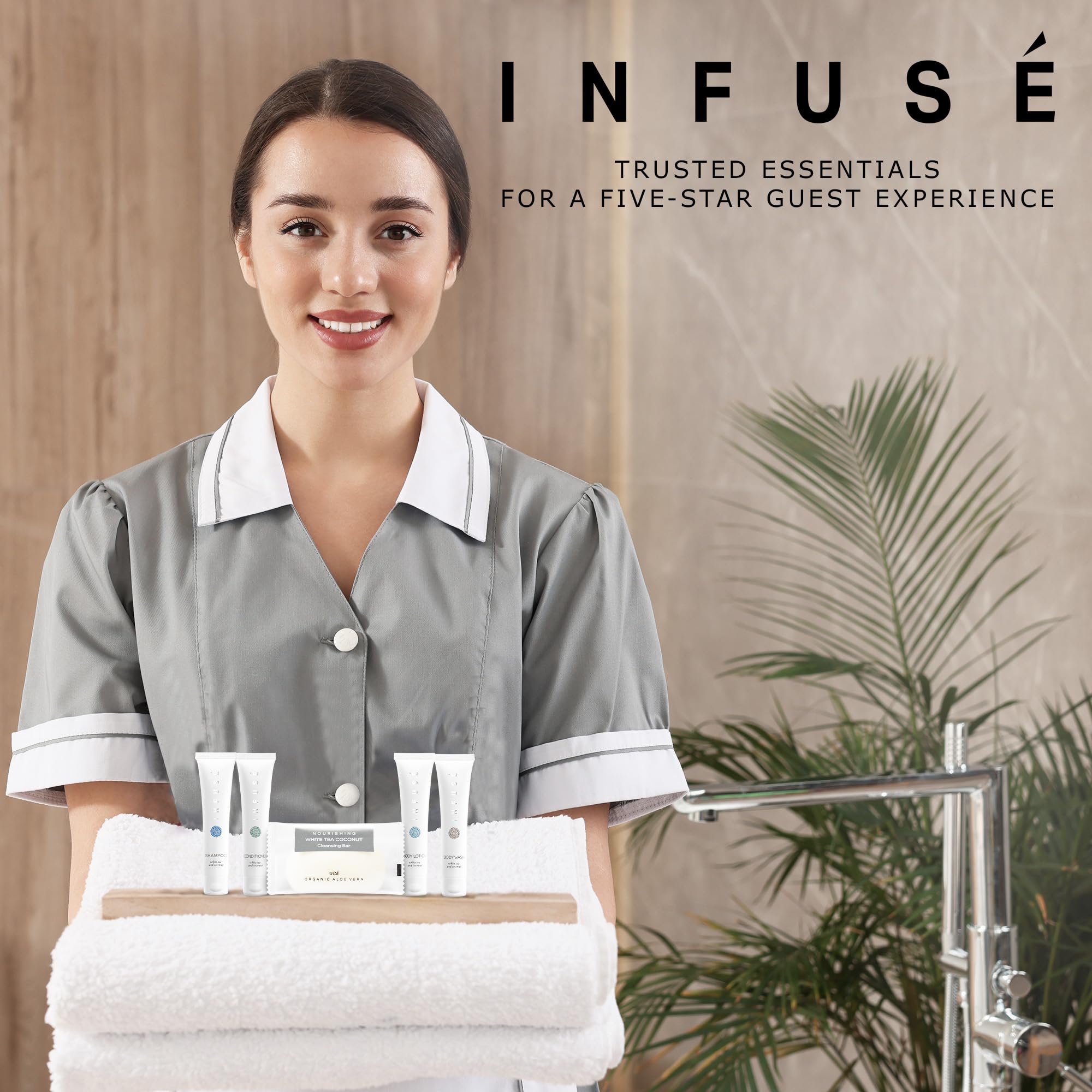 Terra Pure Infuse hotel kit packaging design for an elegant look.