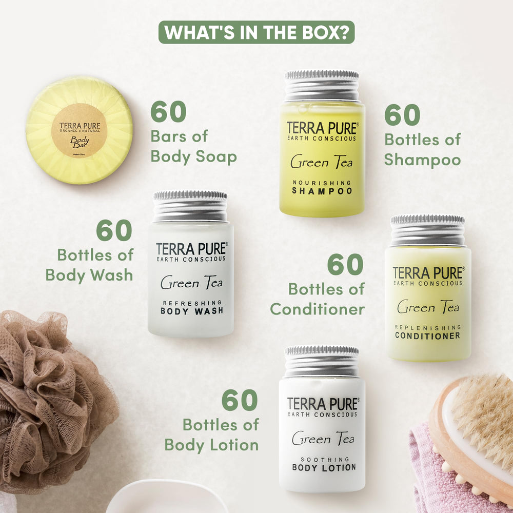 Terra Pure mini conditioner travel size for guest rooms and guest comfort.