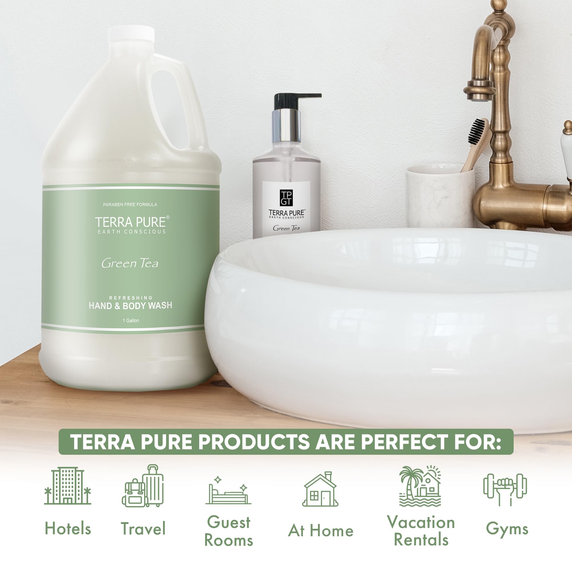 Terra Pure refill fits wall dispensers for fast restocking