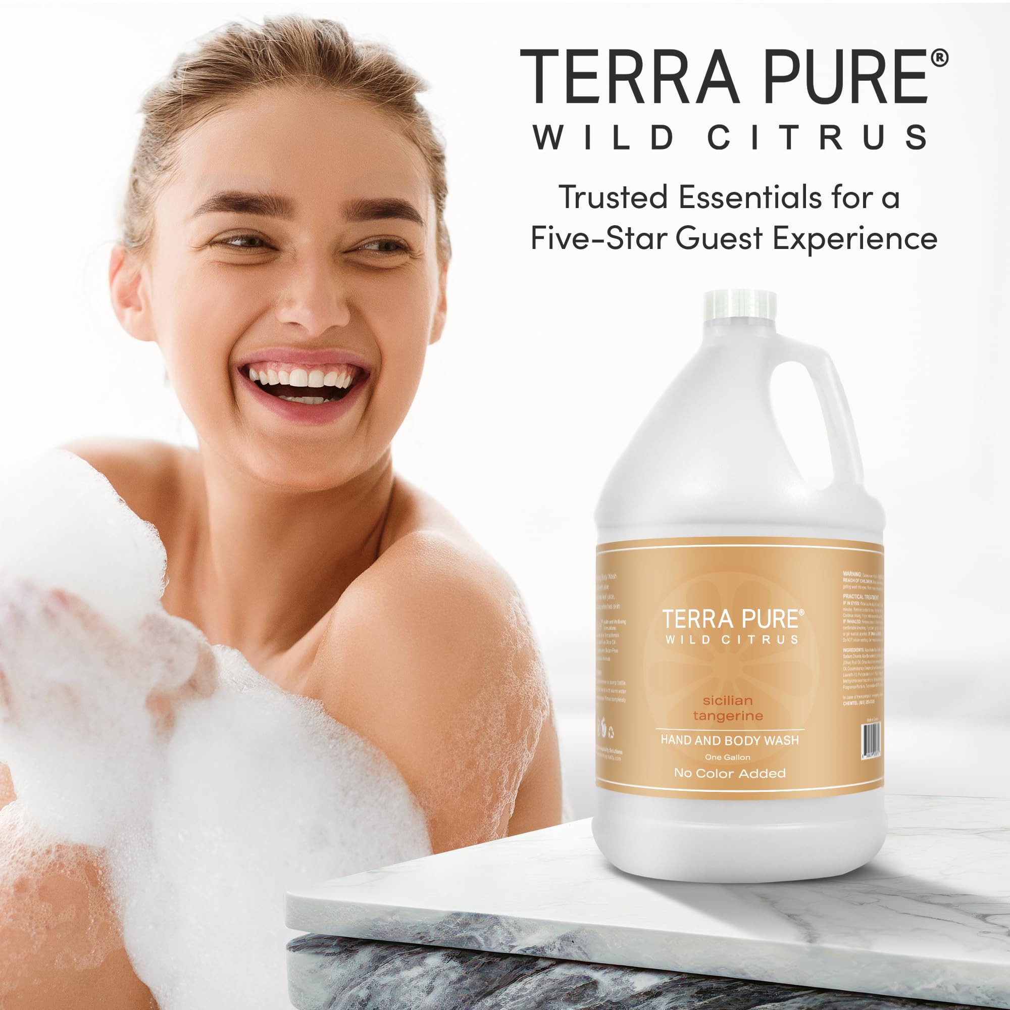 Terra Pure Wild Citrus gallon wash bulk jug designed for easy dispenser refills.