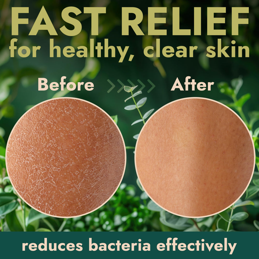 Terramed Just Think Comfort antibacterial body wash label close-up, highlighting 16 oz size and care.