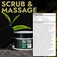 Terramed Just Think Comfort exfoliating scrub texture with salicylic and glycolic acids on feet