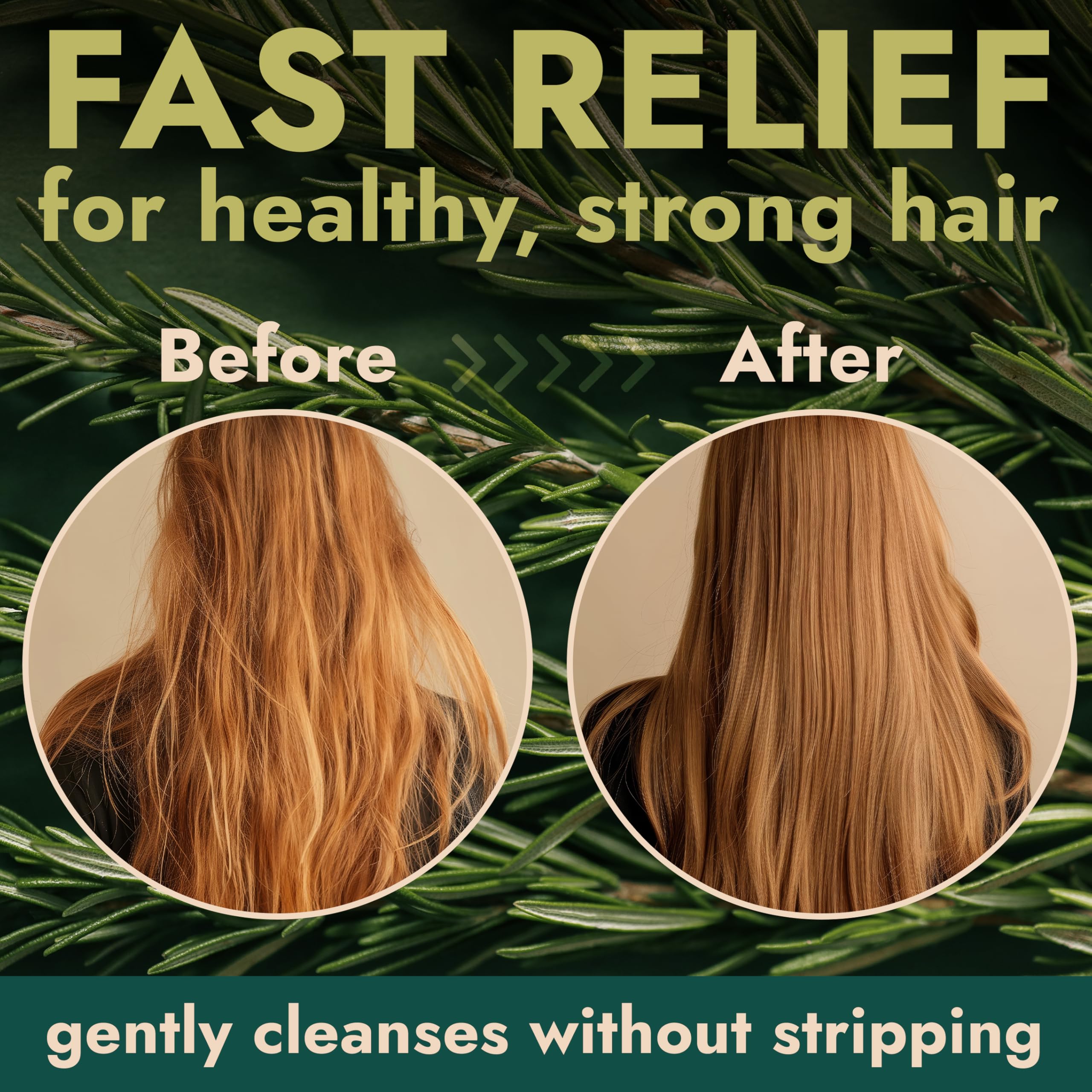 Terramed Just Think Comfort finished look shows shiny, healthy-looking hair after wash.