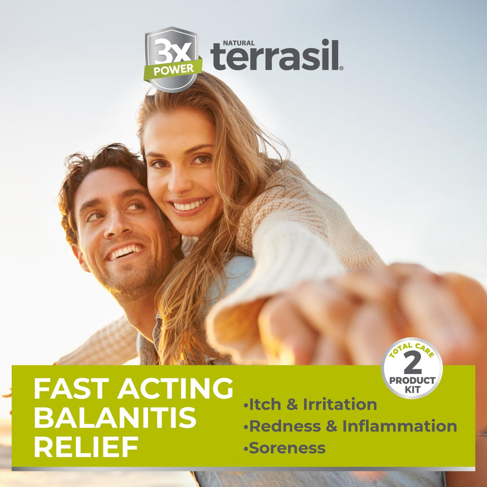 Terrasil Balanitis Relief activated minerals package highlighting patented technology