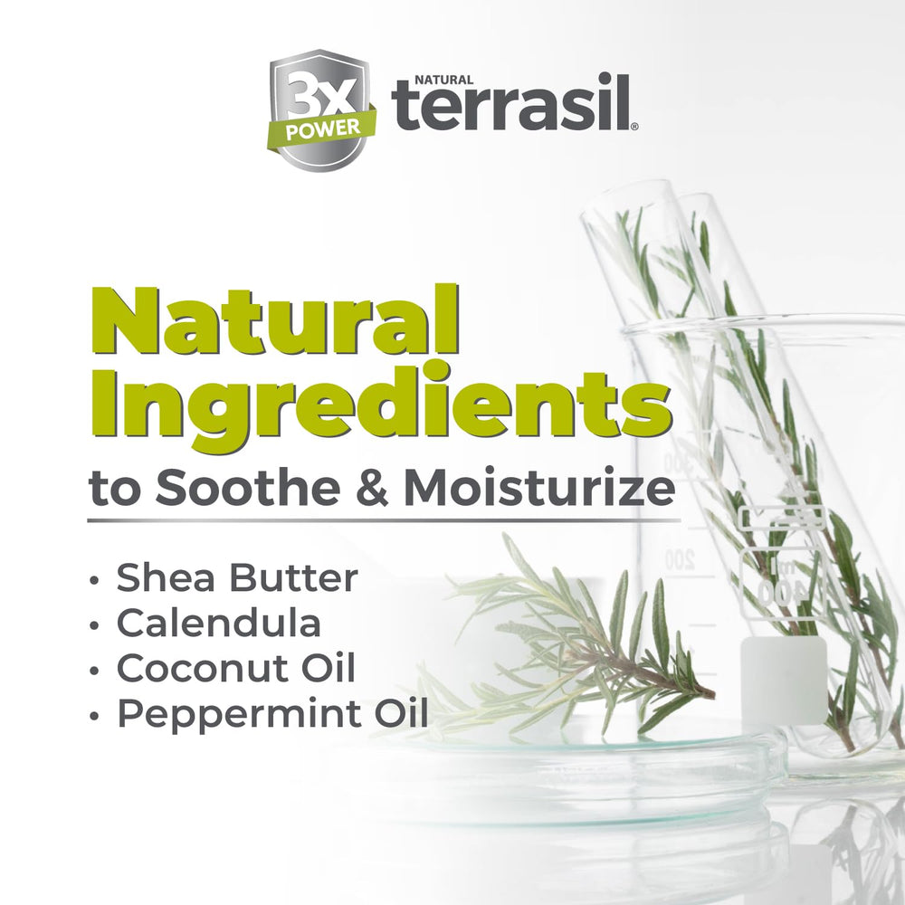 Terrasil Folliculitis Soap packaging displays all-natural dermatologist-tested cleansing bar