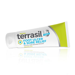 Terrasil Foot Ulcer Cream bottle ready for daily use, soothing irritation and supporting healing.