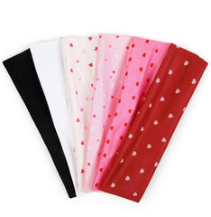 TERSE Valentine headbands with red heart print offer secure all-day wear