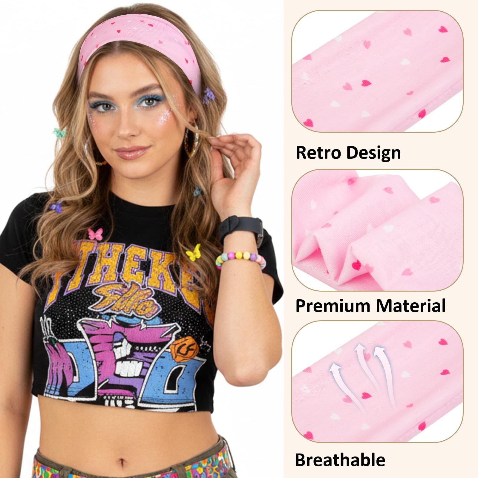 TERSE headbands stretchy non-slip design stays put during activities