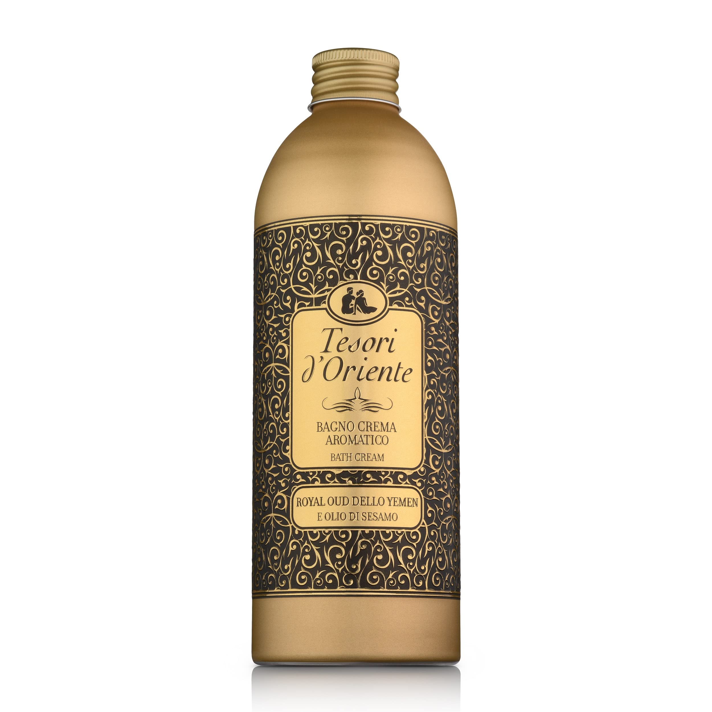 Tesori d'Oriente Royal Oud Dello Yemen bath cream bottle front view for indulgent routine.