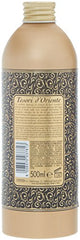 Tesori d'Oriente label close-up highlighting premium oud and amber notes.