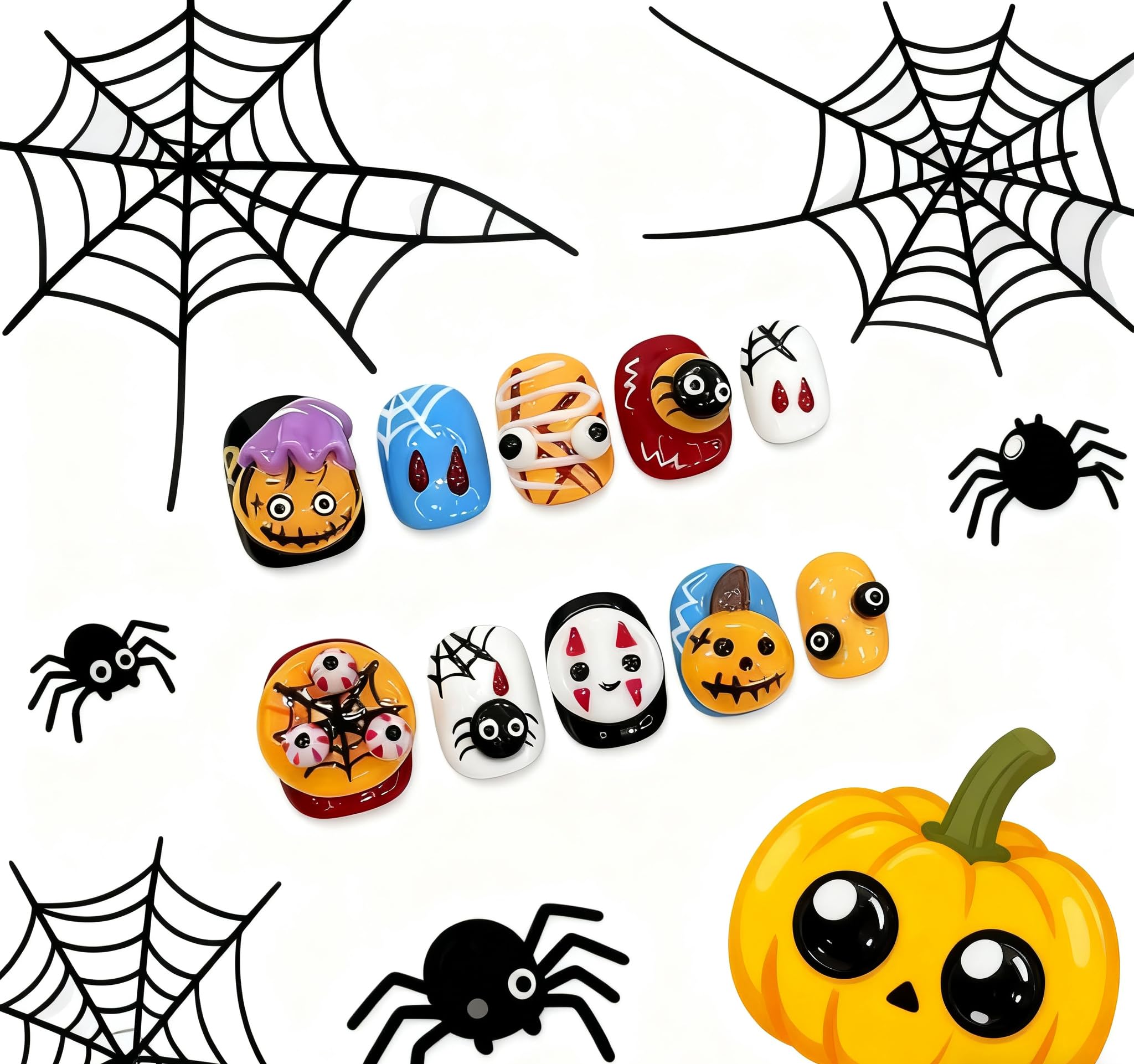 Tesytto Halloween press-on kit for salon-like at-home application.