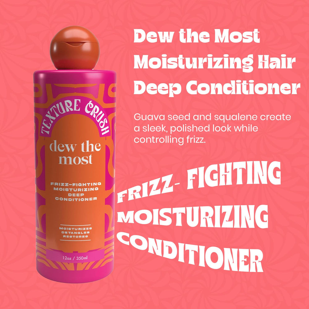 Texture Crush Dew bottle highlights guava oil ingredient for moisture and shine.