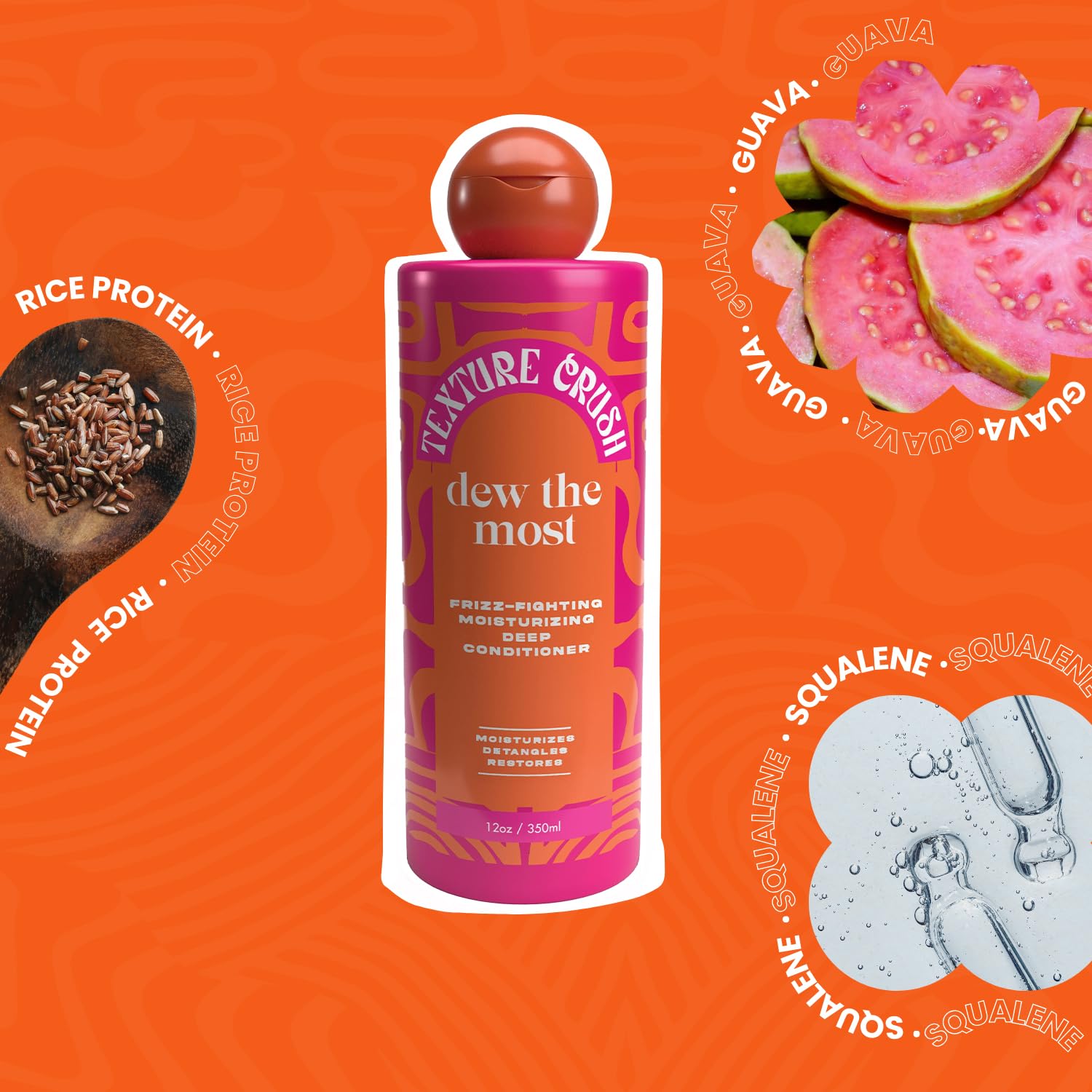 Texture Crush Dew rice water protein supports elasticity and strength.