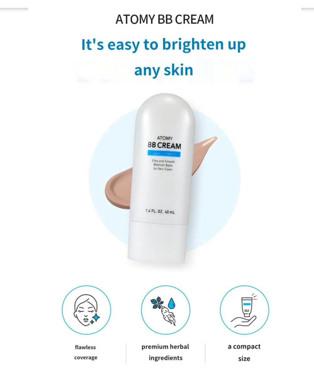 TG153 A.t.o.m.y BB Cream SPF 30 PA++ texture close-up shows natural finish.