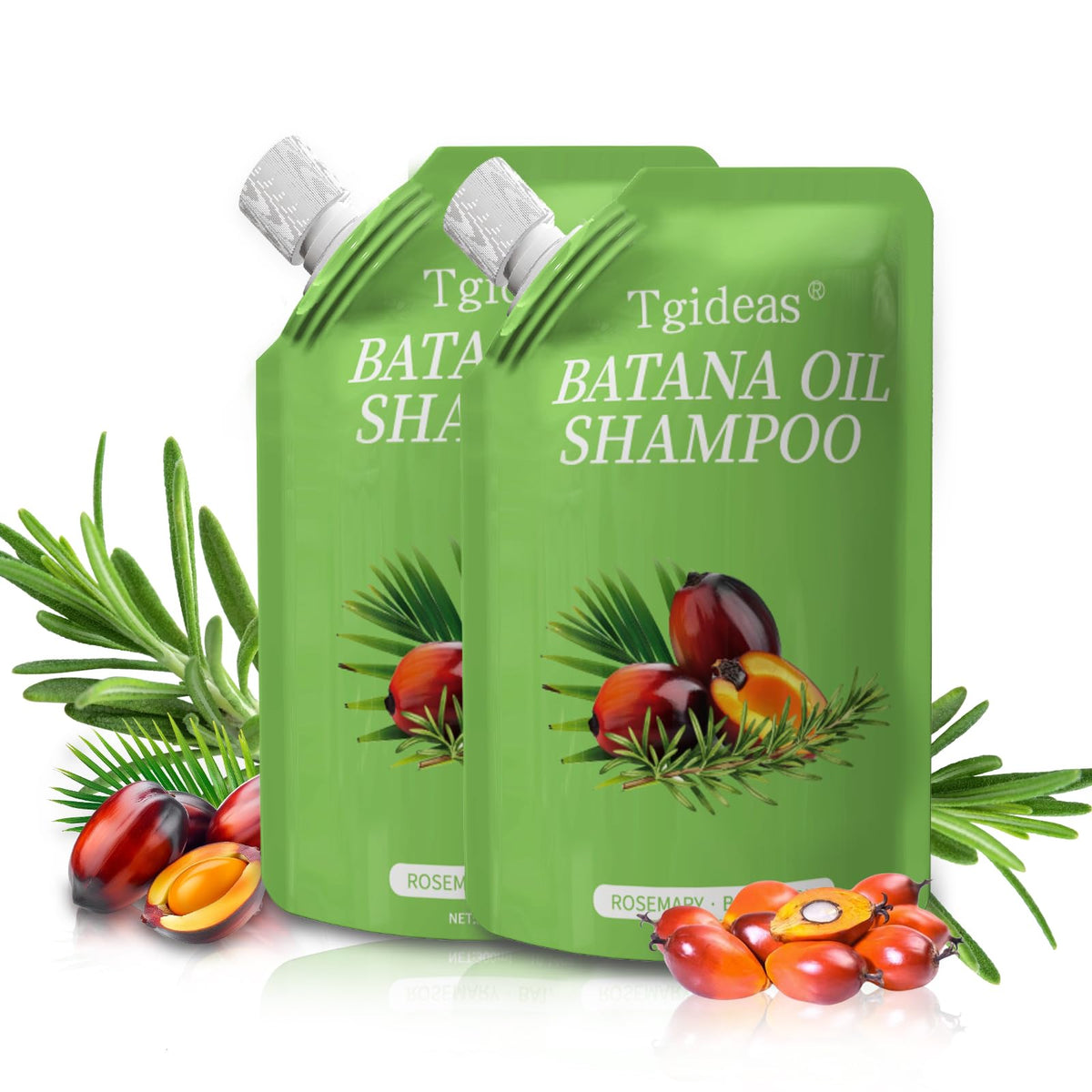 Tgideas Batana Rosemary Shampoo bottle front shows sulfate-free cleansing for nourished hair
