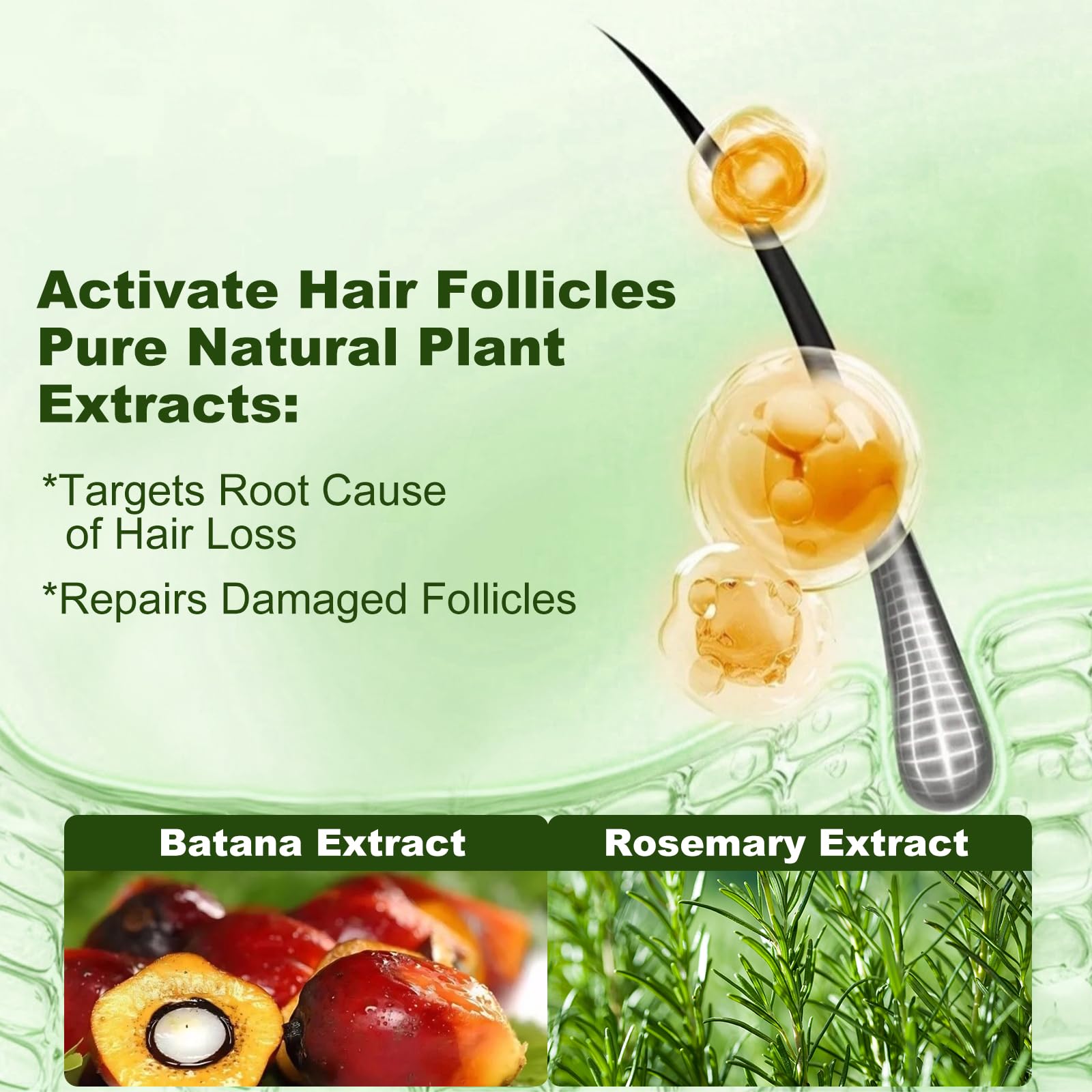 Tgideas Batana Rosemary Shampoo ingredients closeup emphasizes natural batana oil and rosemary benefits