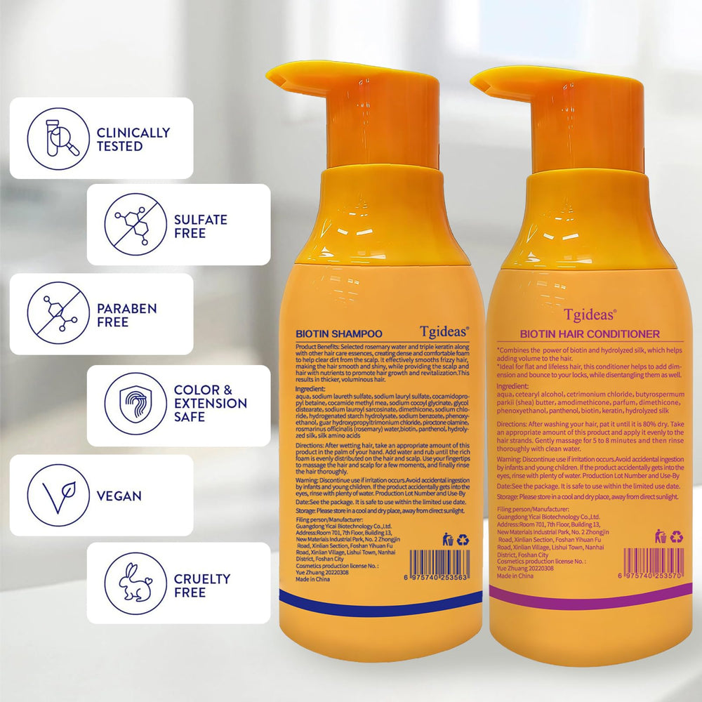 Tgideas Biotin Conditioner pump-dispense bottle for quick detangling routine.