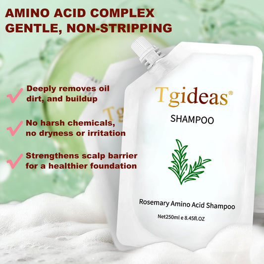 Tgideas Rosemary Biotin Shampoo lather on hair indicates cleansing and shine