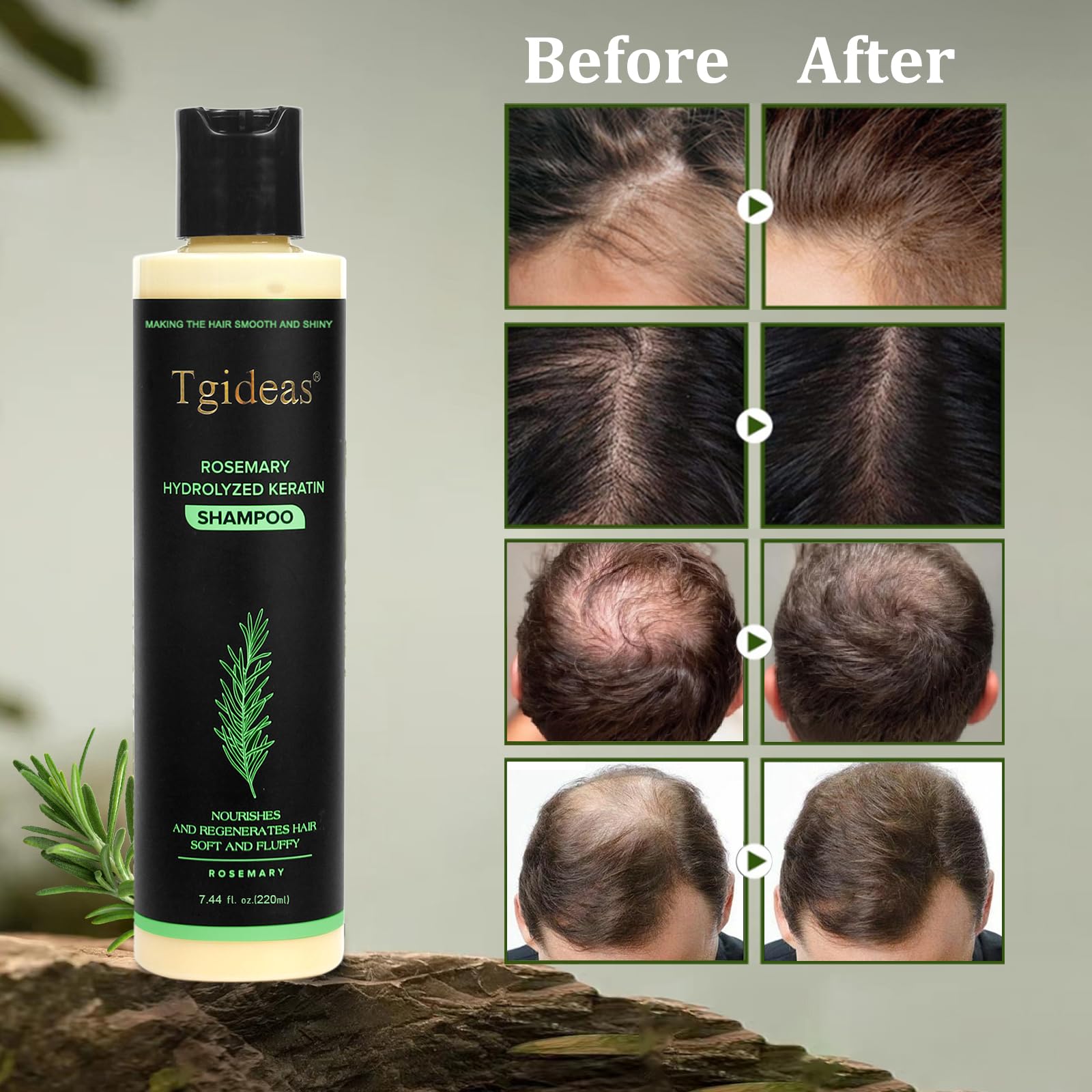 Tgideas rosemary shampoo dual-pack side view for easy storage