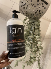 Well-defined curls after washing with tgin Quench co-wash