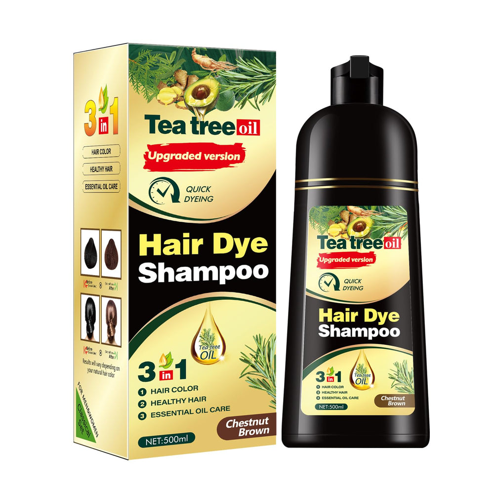 TGTXDEA Herbal Instant Hair Color Shampoo bottle with label for easy gray coverage.