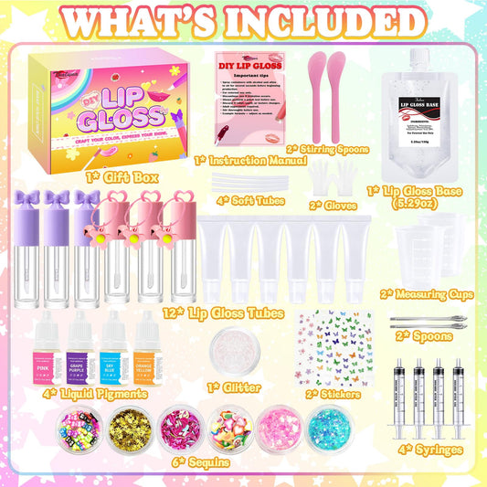 Thaluna DIY lip gloss pigments set offers vivid color options.
