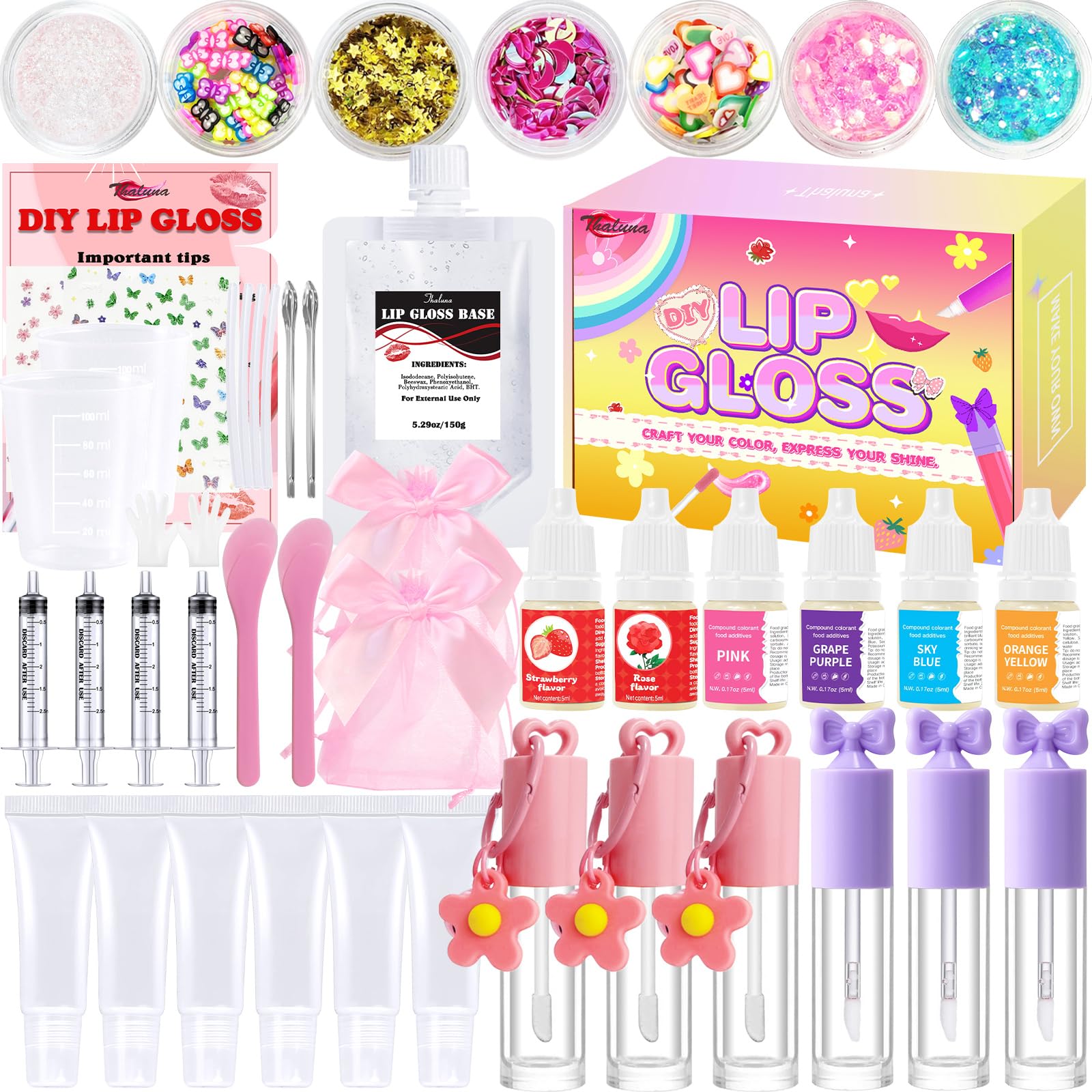 Thaluna Lip Gloss Making Kit packaging ready for gifting and storage.