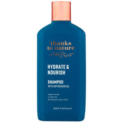 Thanks to Nature Hydrate & Nourish Shampoo bottle promotes moisturized, soft hair