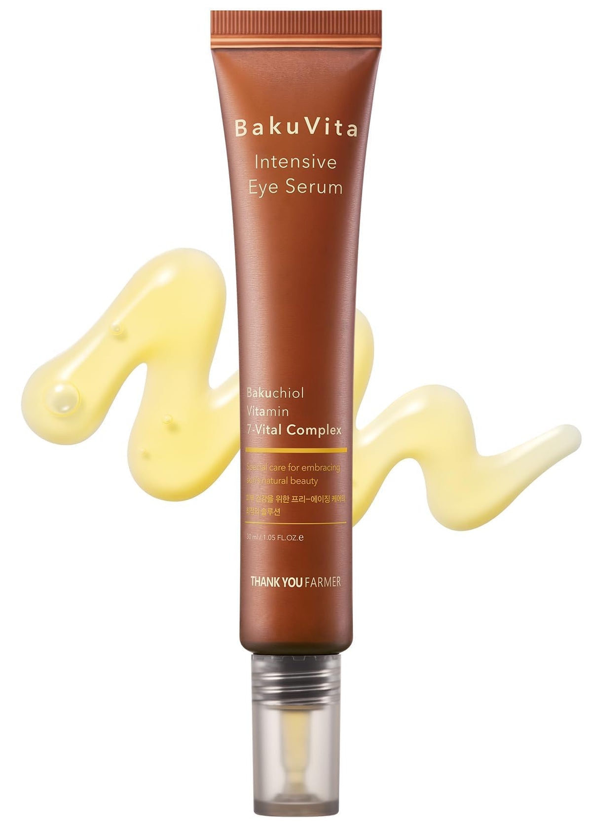 THANKYOU FARMER BakuVita Intensive Eye Serum close-up showing smooth, lightweight texture for daily care.