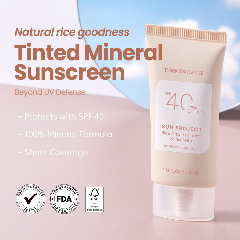 THANKYOU FARMER Sun Project swatch shows seamless tinting without white cast