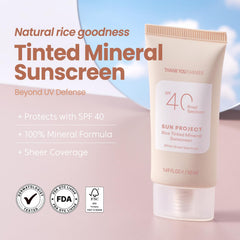 THANKYOU FARMER Sun Project swatch shows seamless tinting without white cast