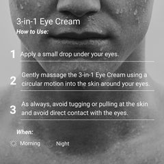 Morning and night use of THAROS eye cream in daily routine.