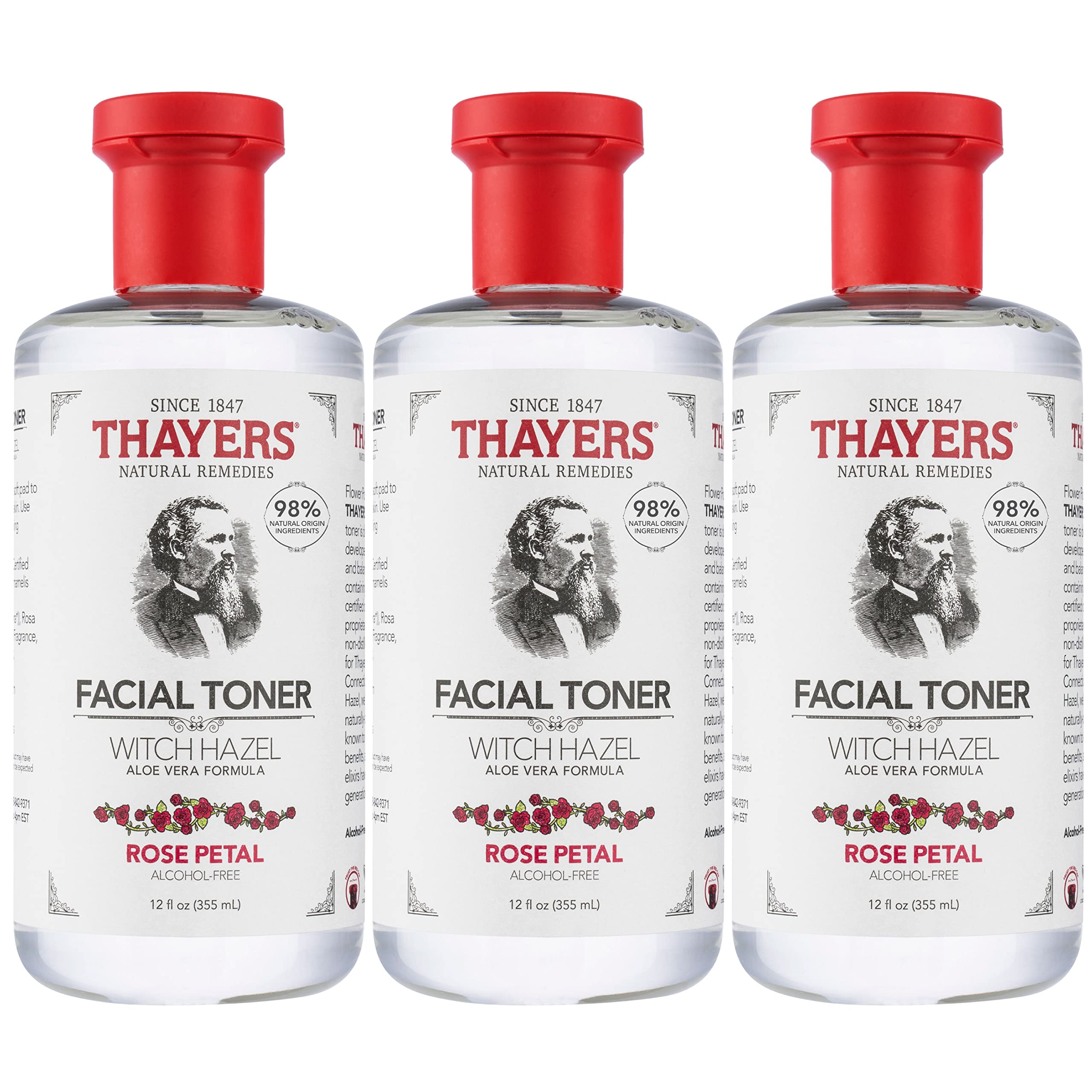 THAYERS Rose Petal Toner bottle offering alcohol-free hydration for daily use